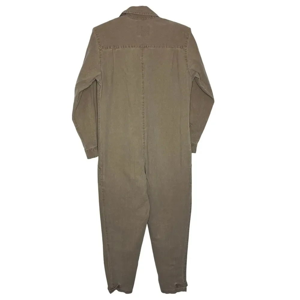 Banana Republic Vtg Jumpsuit Size S Brown Cotton Utility Coverall Boilersuit